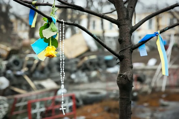 Euromaydan in Kiev. Memory of the dead Euromaydan. — Stock Photo, Image
