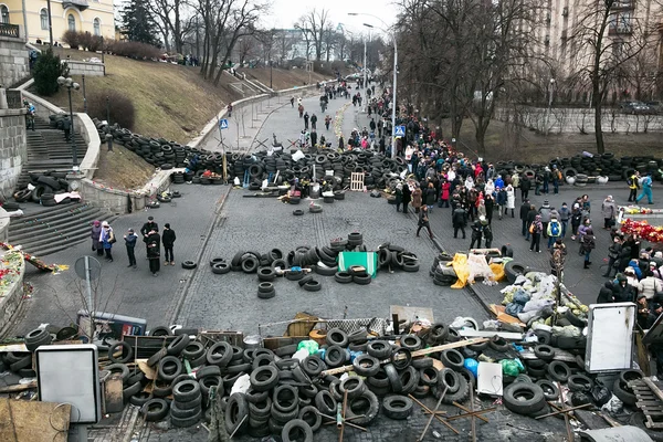 Evromaydan в Києві. institutskaja вул.. — стокове фото