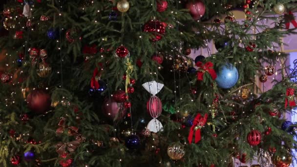 Details New Year Decorations Colorful Flashing Garlands New Year Toys — Wideo stockowe