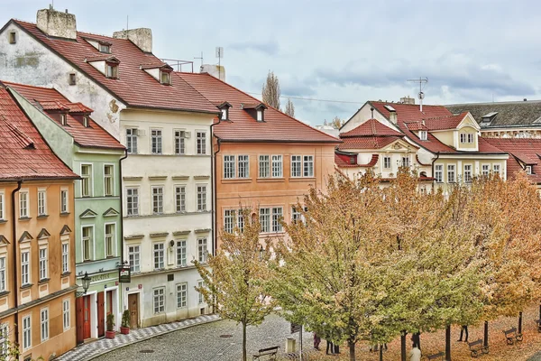 Autumn Prague houses and trees — Stock Photo, Image