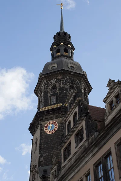 Torre de Dresden de Katholische Hofkirche — Fotografia de Stock