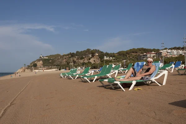 La playa de arena en Calella —  Fotos de Stock