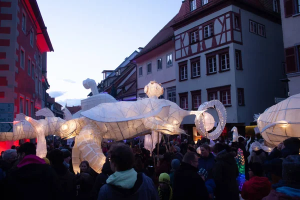 Ravensburg Duitsland April 2022 Traditioneel Lechterfeest Ravensburg Vele Volkeren — Stockfoto