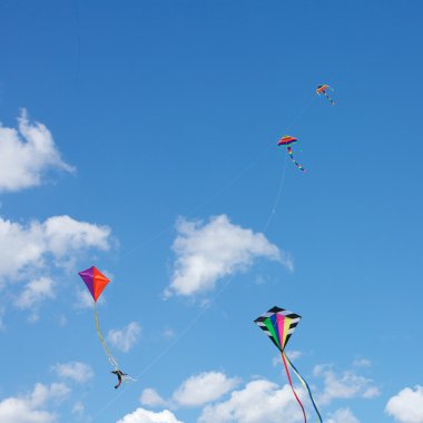 Kites in the sky clipart
