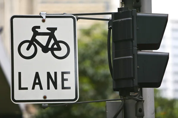 Bisiklet döngüsü lane işareti Stok Fotoğraf