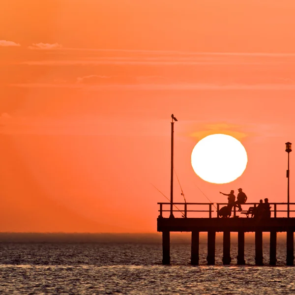 Fischerei auf der Seebrücke — Stockfoto