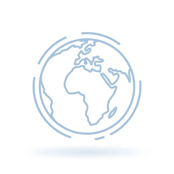 World Globe Line Icon Vector Illustration — Vetor de Stock