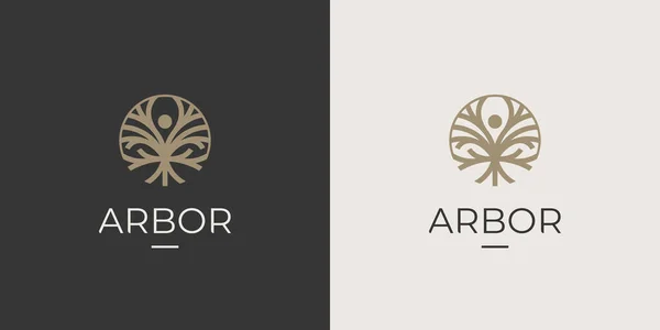 Abstract Arbor Tree Logo Natural Beauty Icon Natural Health Naturopathy Лицензионные Стоковые Векторы