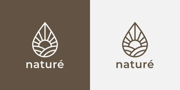 Bio Nature Line Ikone Bio Produkt Symbol Natürliche Öko Bauernhof — Stockvektor