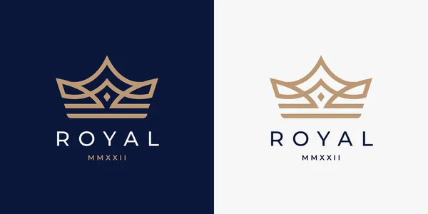 Das Logo Der Königlichen Krone Ikone Der Luxusmarke Premium Boutique — Stockvektor
