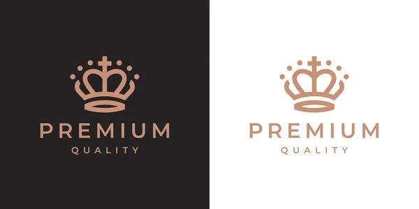 Premium Quality Vintage Crown Logo — Stockový vektor