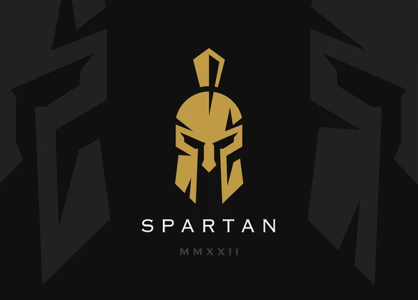 Логотип Спартанского Воина Икона Истребителя Гладиаторов Символ Брони Безопасности Знак — стоковый вектор