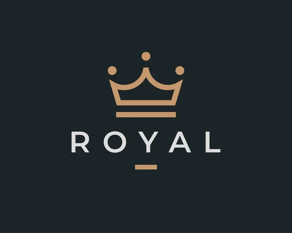 Преміум Королівський Логотип Корони Розкішна Іконка Фірмового Стилю Сучасний Символ — стоковий вектор