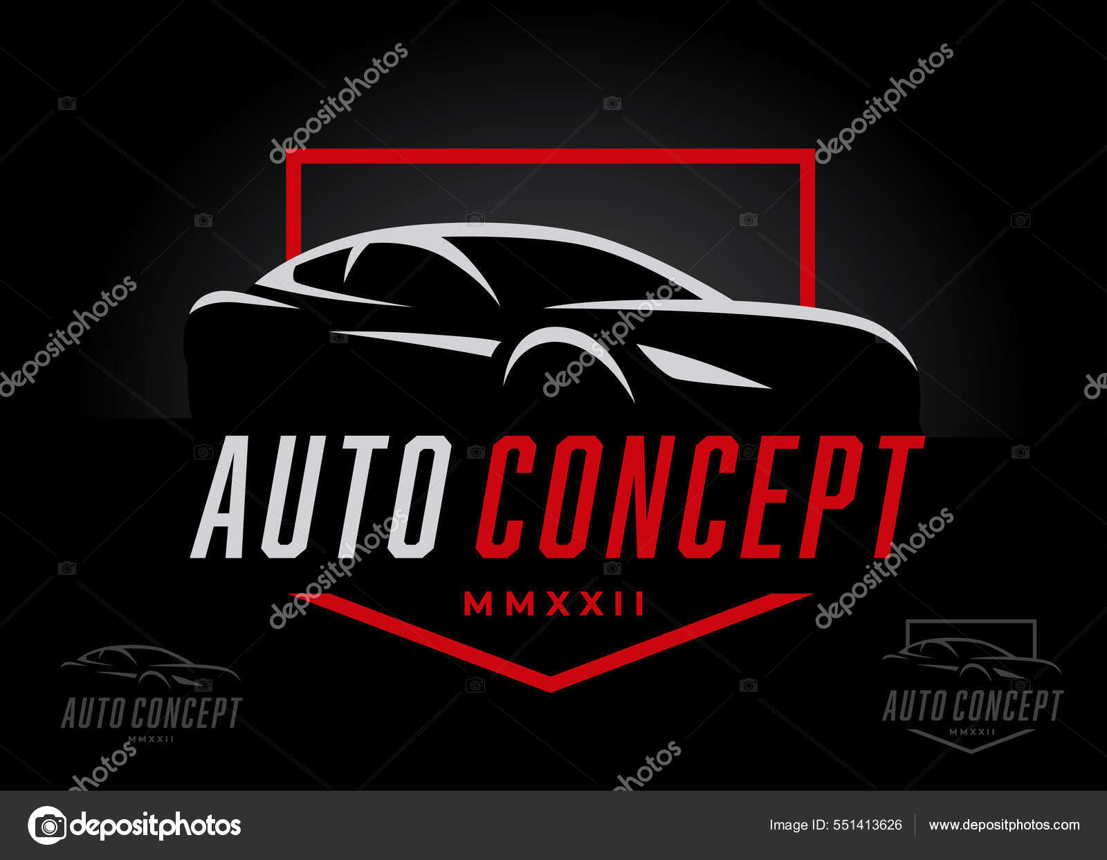 Vecteur Stock Supercar logo silhouette. Sports car emblem. Auto