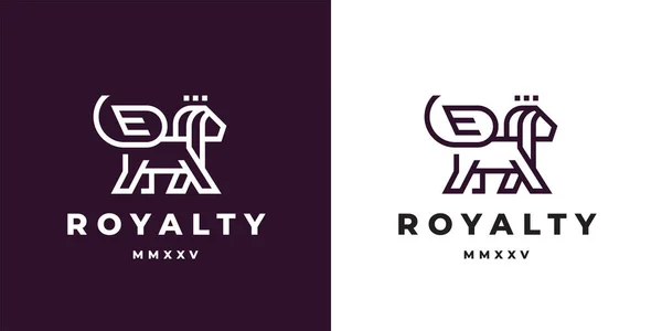 Преміальний Дизайн Логотипу Лева Королівський Символ Бренду Мінімальна Значок Розкішної — стоковий вектор