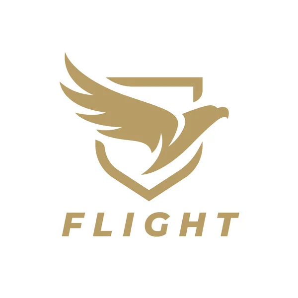 Eagle Wing Flight Logo Hawk Shield Wings Icon Flying Bird — Stock Vector