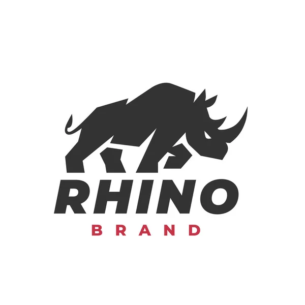 Λογότυπο Rhino Εικονίδιο Ρινόκερου Απειλούμενο Σύμβολο Ζώου Αφρικανικό Έμβλημα Εικονογράφηση — Διανυσματικό Αρχείο
