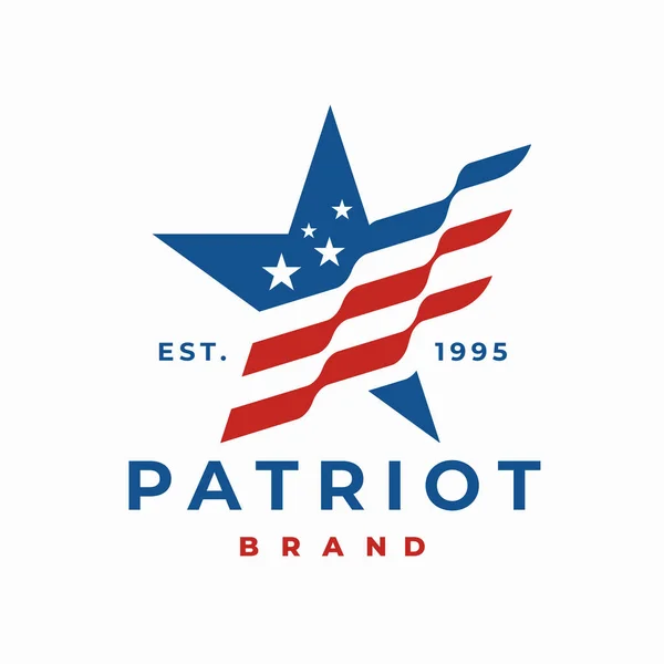 Logo Gwiazdy Usa Abstrakcyjna Ikona Amerykańskiej Flagi Godło Patrioty Stanów — Wektor stockowy