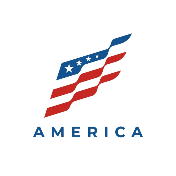 Ícone Abstrato Bandeira Americana Eua Banner Logotipo Emblema Dos Estados — Vetor de Stock