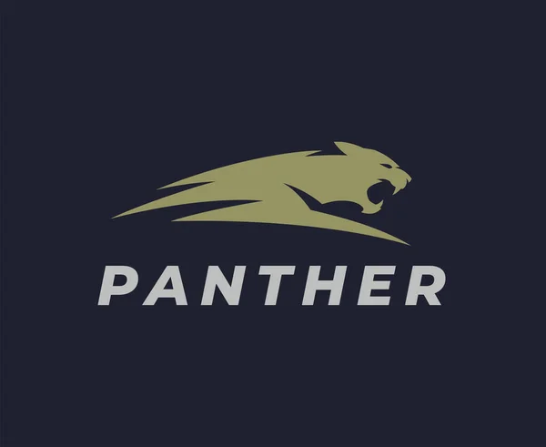 Conception Logo Panther Icône Rugissante Jaguar Symbole Rugissement Lion Emblème — Image vectorielle