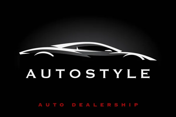 Supercar Logo Silhouette Sports Car Emblem Auto Style Garage Motor — Διανυσματικό Αρχείο