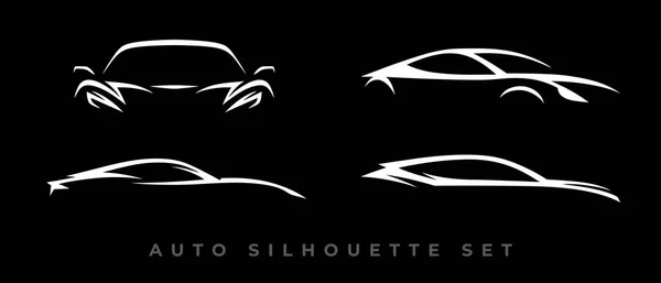 Sports Car Logo Icon Set Motor Vehicle Dealership Emblems Auto — Stock Vector