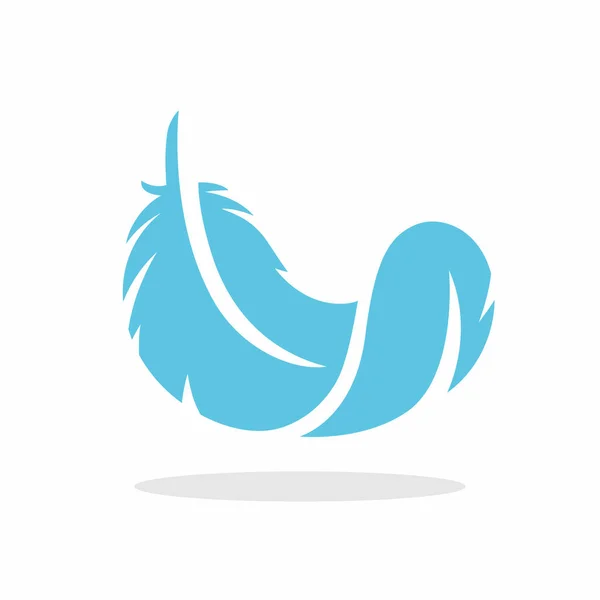 Soft Floating Feather Icon Vector Illustration — Vettoriale Stock