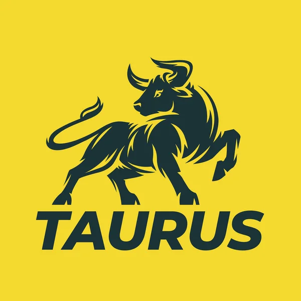 Taurus Logo Bull Ikonen Tjurfäktningsemblem Symbol För Nötboskap Styrka Och — Stock vektor