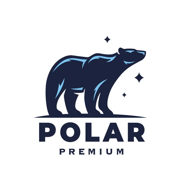 Icône Logo Ours Polaire Symbole Faunique Alaska Silhouette Animal Sauvage — Image vectorielle
