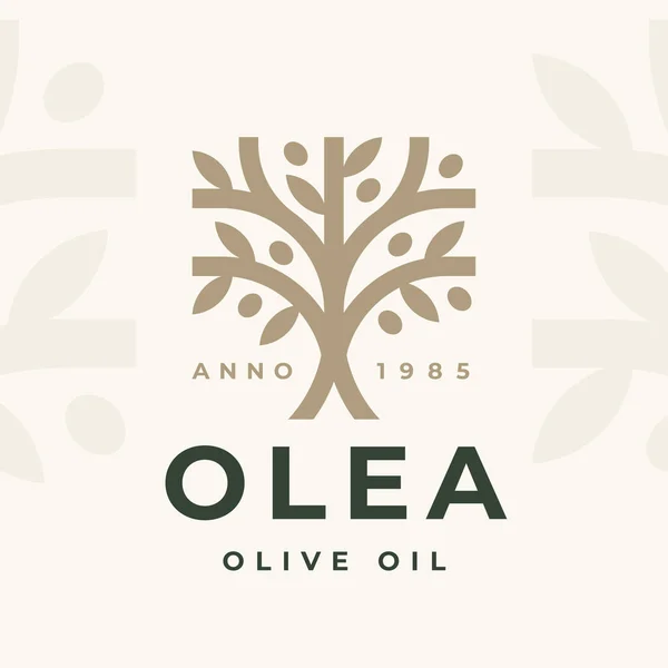 Das Logo Des Olivenbaums Kennzeichnet Das Design Olivenöl Ikone Baum — Stockvektor