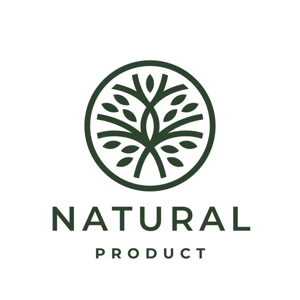 Baum Logo Natürliches Produkt Symbol Botanisches Natursymbol Öko Gartenpflanzen Emblem — Stockvektor