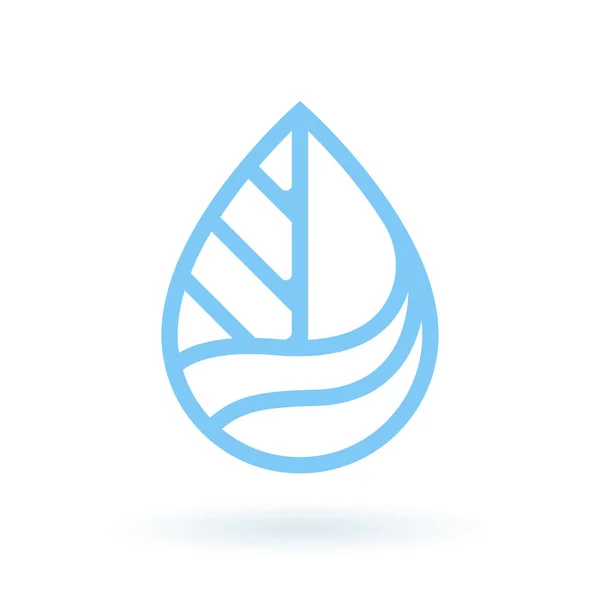 持続可能なエコアイコン 葉の水滴記号 環境に優しい看板 環境自然標識 ベクターイラスト — ストックベクタ