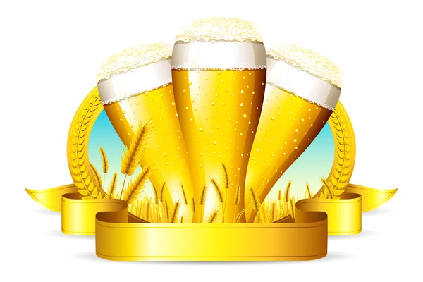 Vidrio de cerveza — Vector de stock