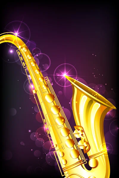 Saxofón dorado — Vector de stock