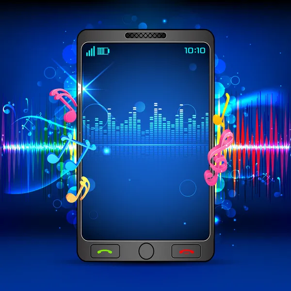 Music on Mobile Phone — Stock Vector
