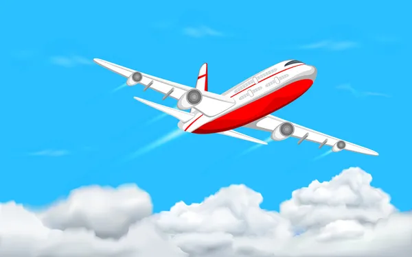 Αεροπλάνο που πετά στον ουρανό — Διανυσματικό Αρχείο