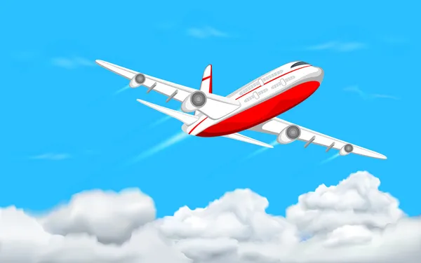 Airplane flying in Sky — Stock Vector