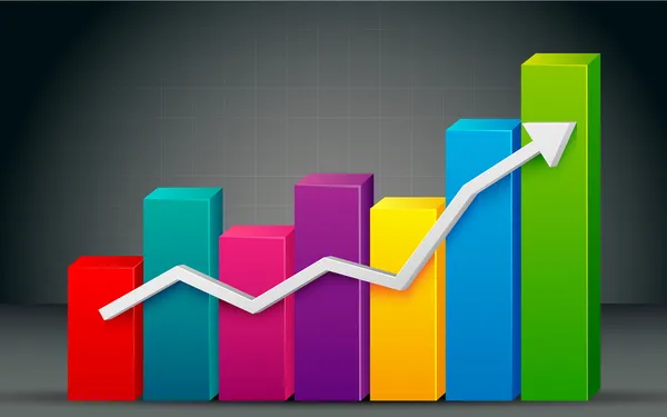 Gráfico de barras coloridas — Vetor de Stock