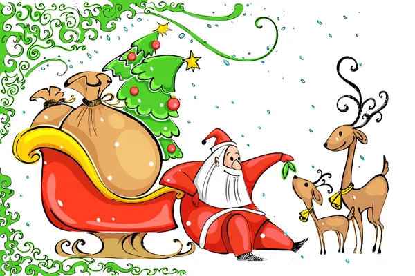 Ren geyiğiyle Noel Baba