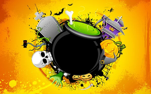 Halloween Cauldron — Stock Vector