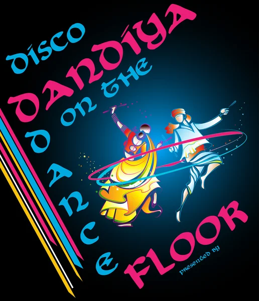Discoteca Dandiya — Vettoriale Stock