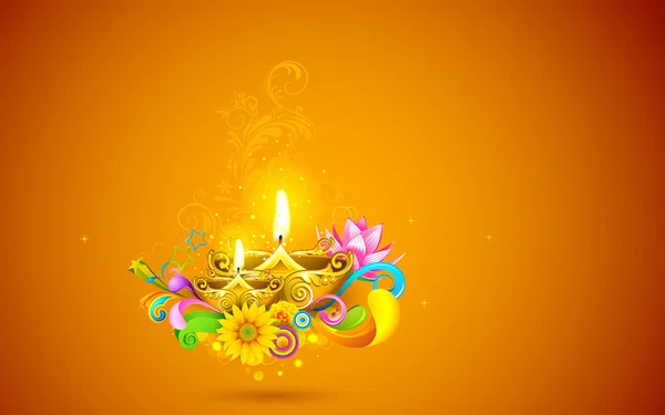 Καύση diwali diya — Διανυσματικό Αρχείο