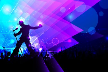 müzik konserinde sahne rockstar