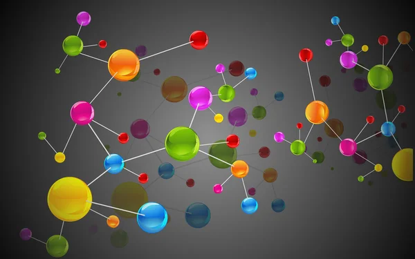 Molécule colorée — Image vectorielle