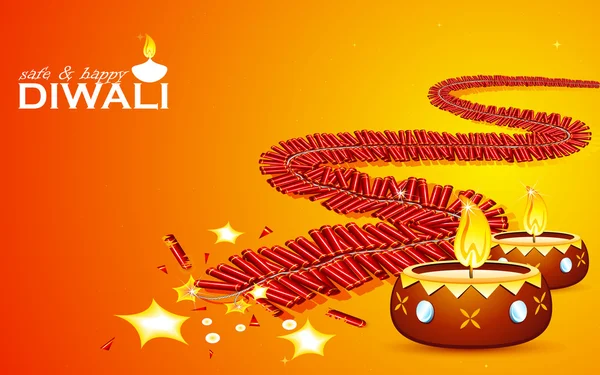 Diwali sicuro e felice — Vettoriale Stock