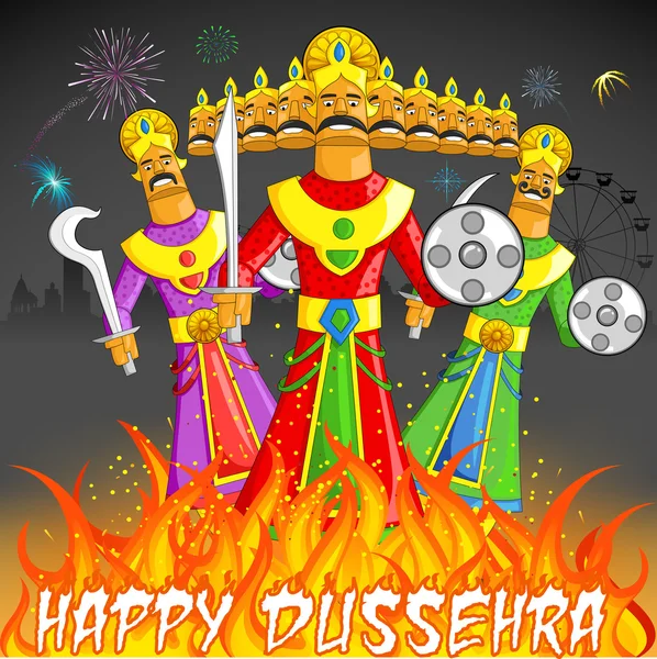 Dusshera Raavan Dahan — Stockvector