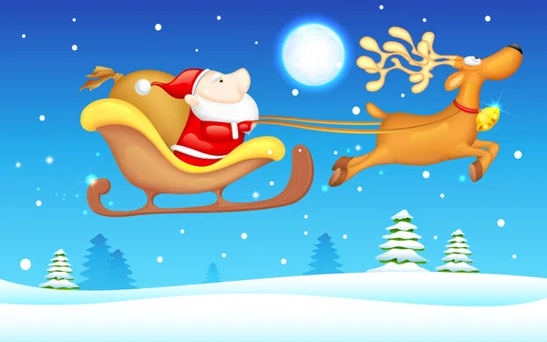 Santa em Sledge — Vetor de Stock