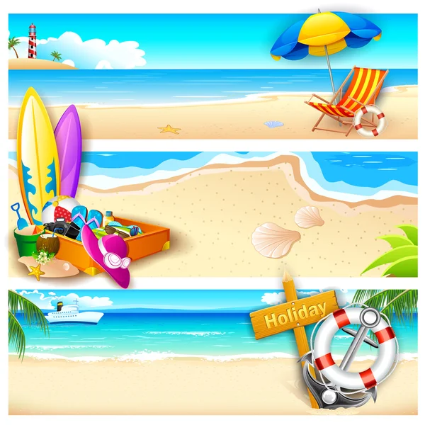 Holiday on Beach — Stock Vector