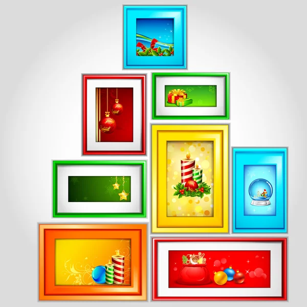 Färgglada christmas photoframe — Stock vektor