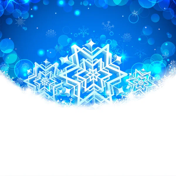 Sněhové vločky vánoční nápis — Stockový vektor